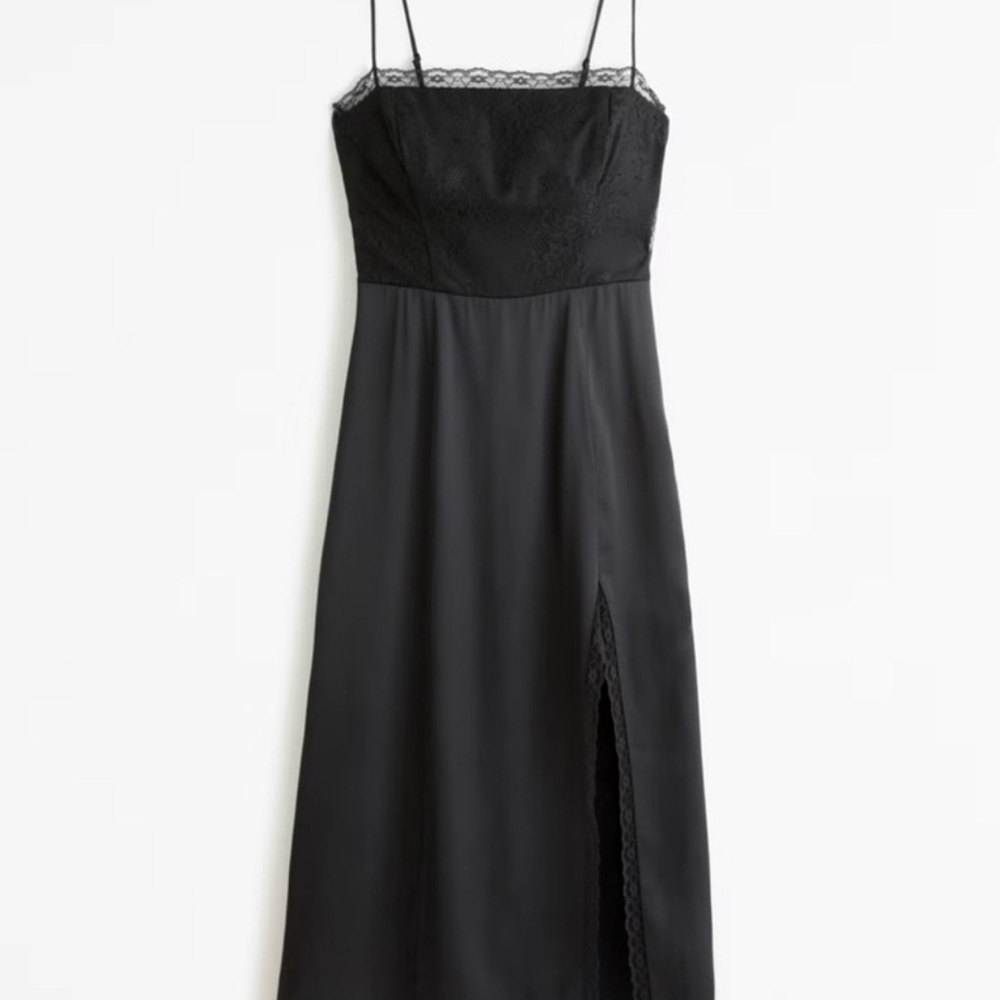 NWT Abercrombie & Fitch Black Lace Midi Dress